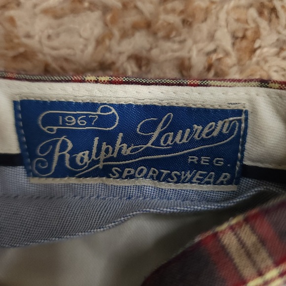 1967 Ralph Lauren Reg Sportswear‎ Plaid Mens 34 Plaid Shorts - Picture 2 of 5